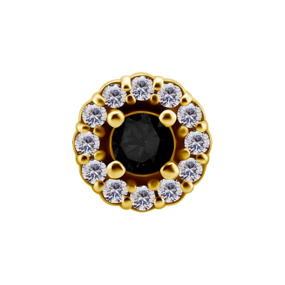 Grazia gold push-in top with black gem