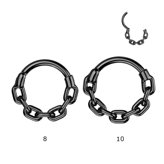 Czarny septum daith helix clicker Chain