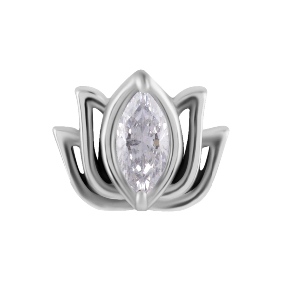 Labret Crystal Lotus białe kryształki