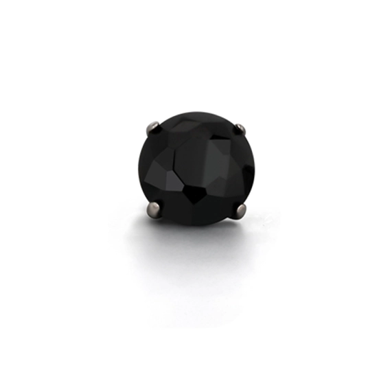 Tytanowy labret black onyx prong set