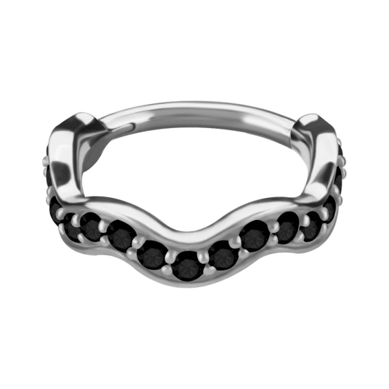 Helix conch clicker Wave with black gems