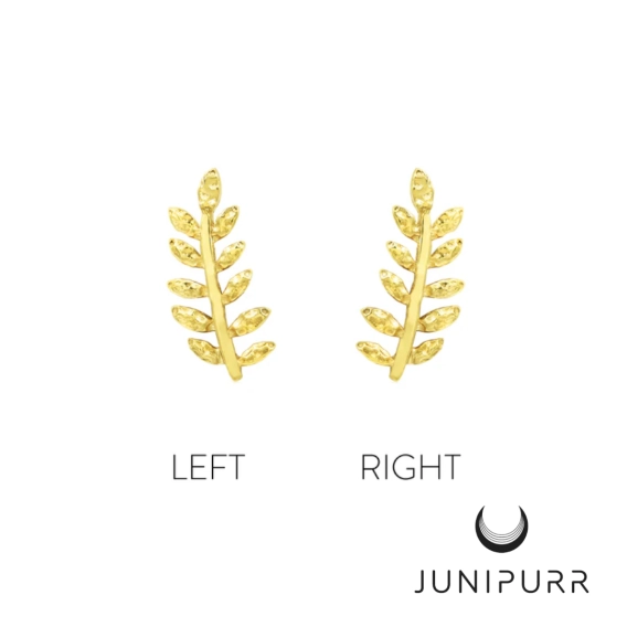 Willow Left ozdoba push-in z żółtego złota 14k