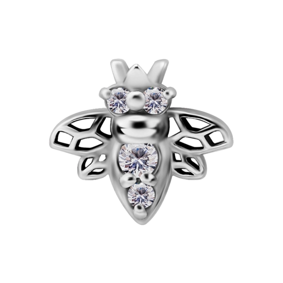 Labret Crystal Bee białe kryształki