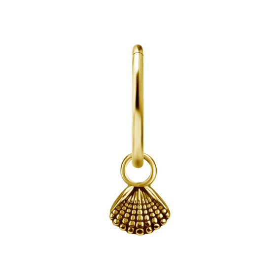 Gold piercing charm Seashell