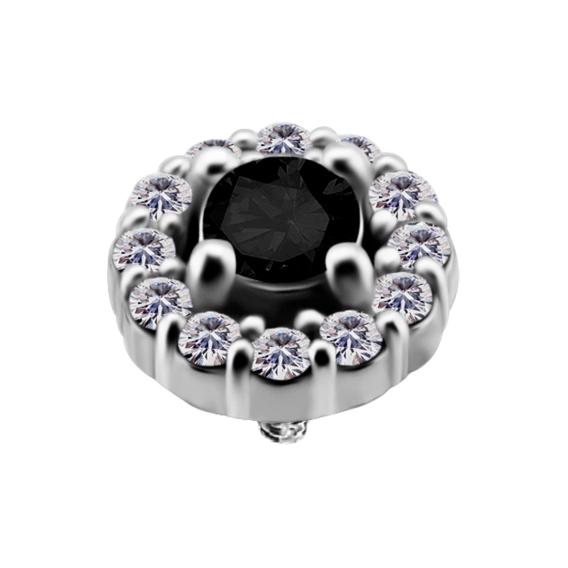 Labret Elegance czarny kryształek