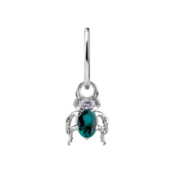 Piercing charm Beetle emerald gem