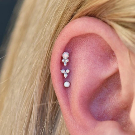 Trinity with Opal ozdoba push-in z żółtego złota 14k