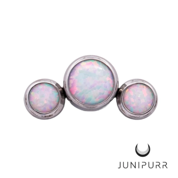 3 gem opal cluster Junipurr tytanowa ozdoba push-in