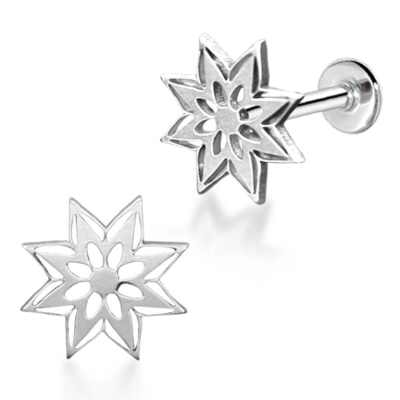Stalowy labret Flower