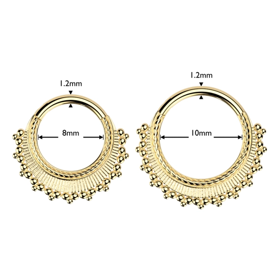 Gold septum daith helix clicker Mayari