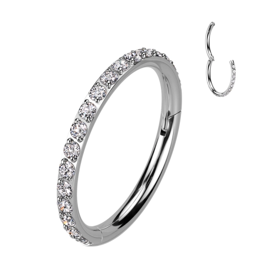 Helix clicker clear gemstones