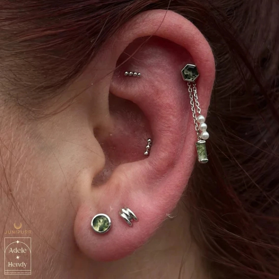 Beads-of-3 ozdoba push-in z żółtego złota 14k