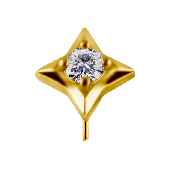 Estel złota ozdoba push-in z białą cyrkonią