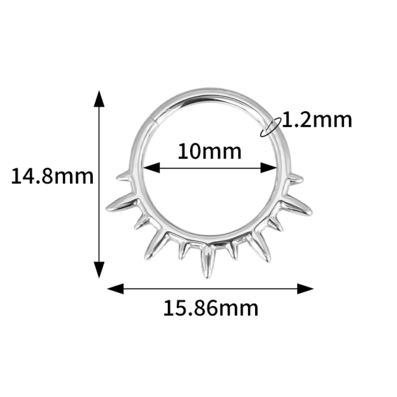 Tytanowy septum daith clicker Spiked