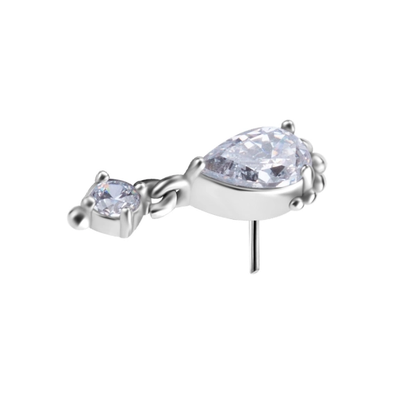 Carmen ozdoba push-in z białymi cyrkoniami