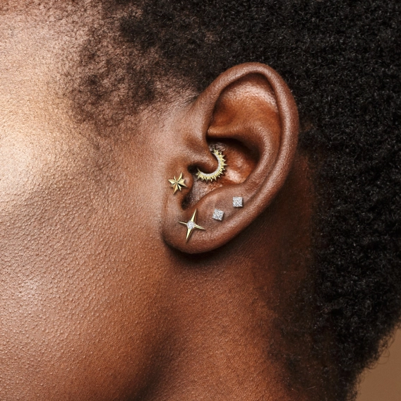 Tytanowy labret push-in Starlight