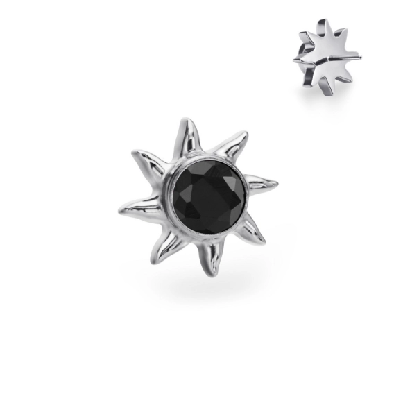 Solar black gem titanium threadless push-in top