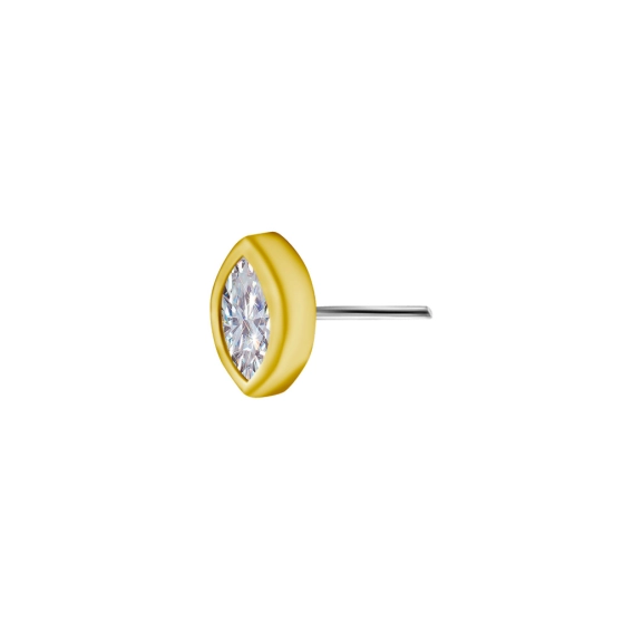 Lab-grown diamond marquise bezel set 18k gold