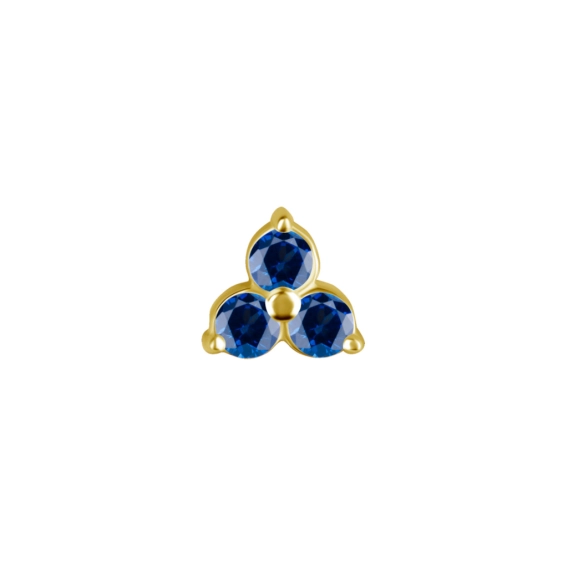 Lab-grown sapphire trinity prong set 18k