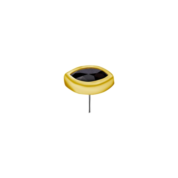Black marquise CZ bezel set 18k gold