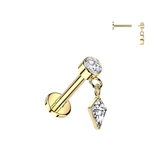 Gold titanium internally threaded Maeve labret