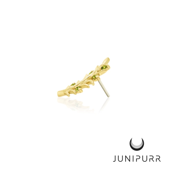 Olive Branch Left ozdoba push-in z żółtego złota 14k