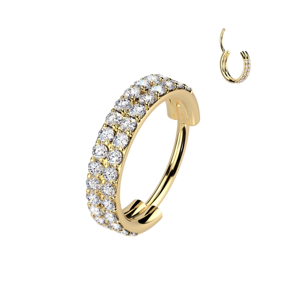 Gold nostril licker Double lined crystals