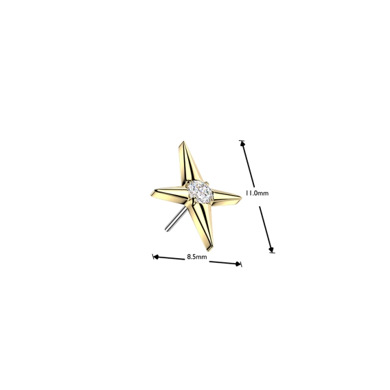 Złota ozdoba push-in North Star Cross