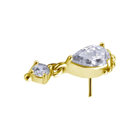 Carmen złota ozdoba push-in z białymi cyrkoniami