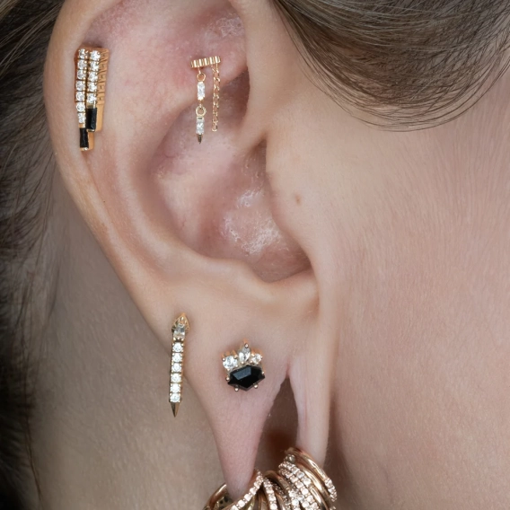 Double Vision  ozdoba push-in z żółtego złota 14k
