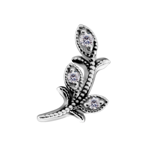 Olive branch ozdoba push-in z białymi cyrkoniami (prawa)