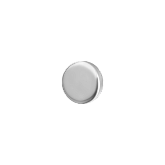 Push-in solid disc 18k white gold