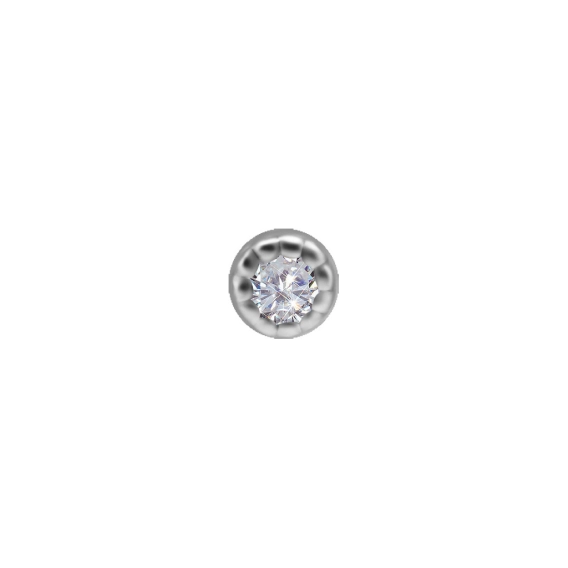 Diament lab-grown w oprawie milgrain bezel set z białego złota 18k