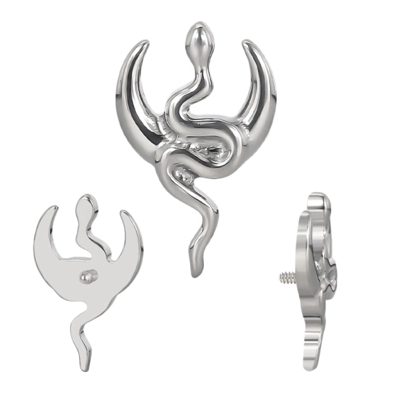 Tytanowy labret Moon Serpent