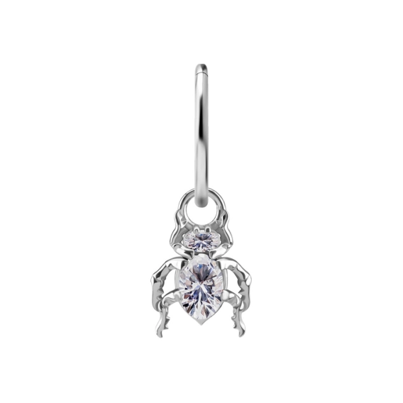Piercing charm Beetle white gem