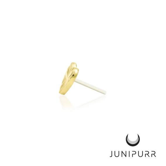 Laser Heart ozdoba push-in z żółtego złota 14k