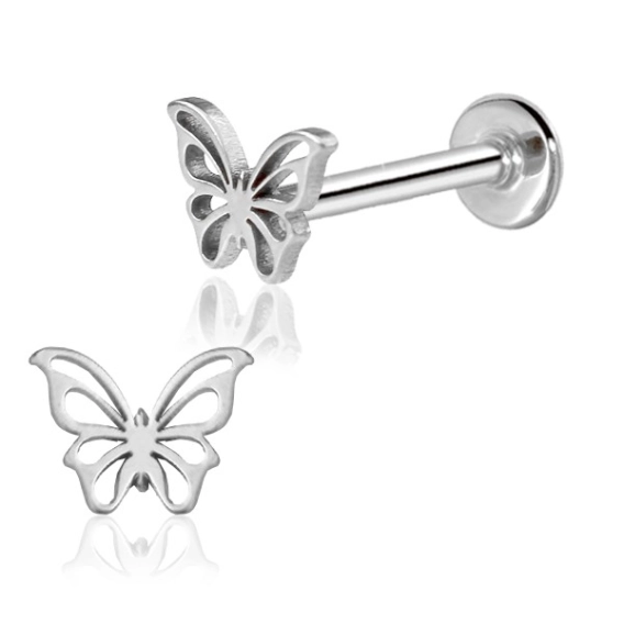 Stalowy labret Butterfly