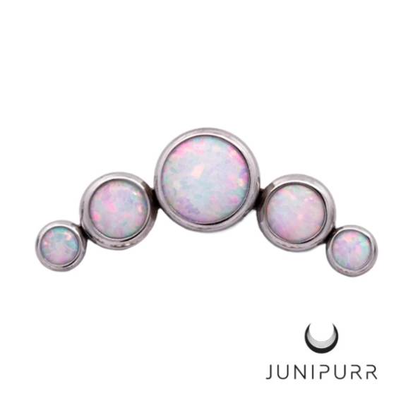 5 gem opal cluster Junipurr tytanowa ozdoba push-in