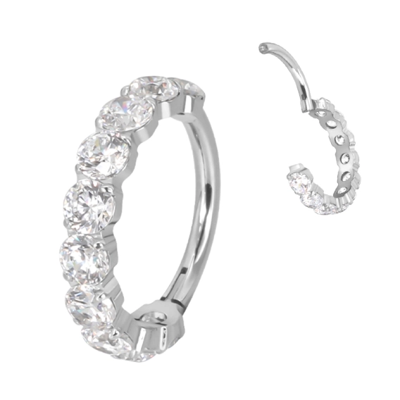 Titanium helix clicker Emma with CZ