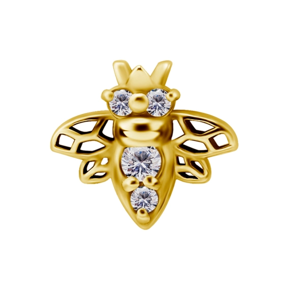 Crystal mini bee złota ozdoba push-in