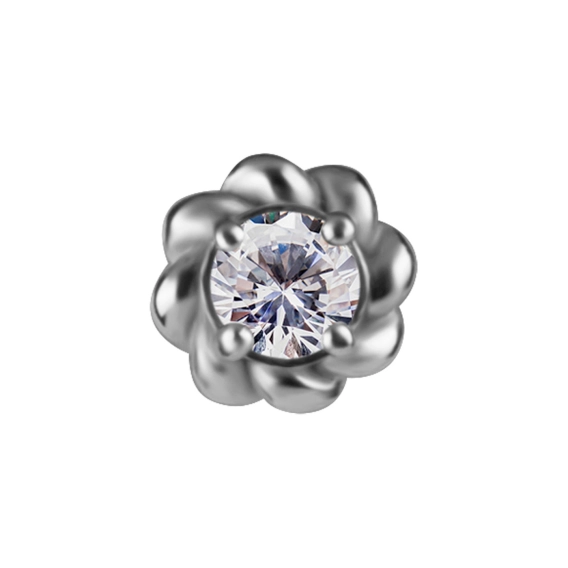 Phlox push-in top with clear gem