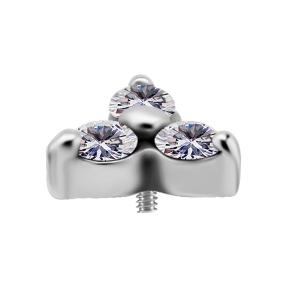 Labret Crystal Trinity białe kryształki