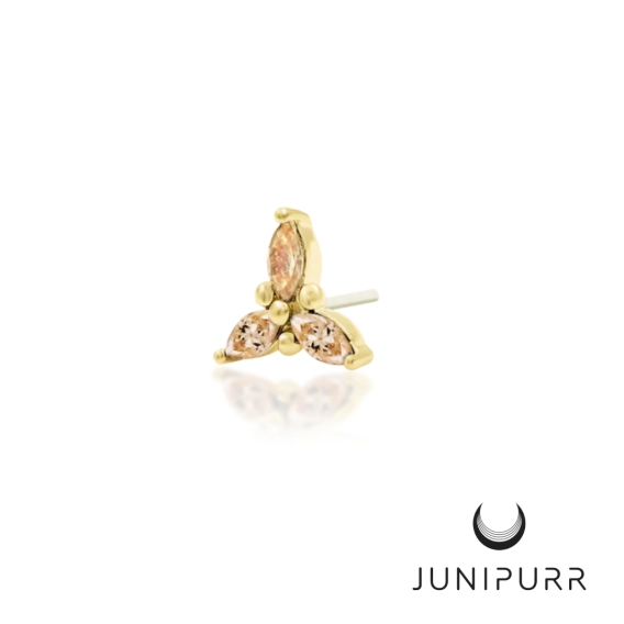 Mabel Champagne ozdoba push-in z żółtego złota 14k