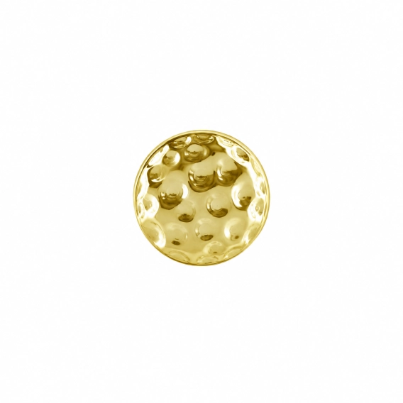 Push-in solid hammered disc 18k yellow gold