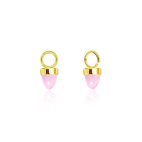 Golden charm Aura  with pink glass