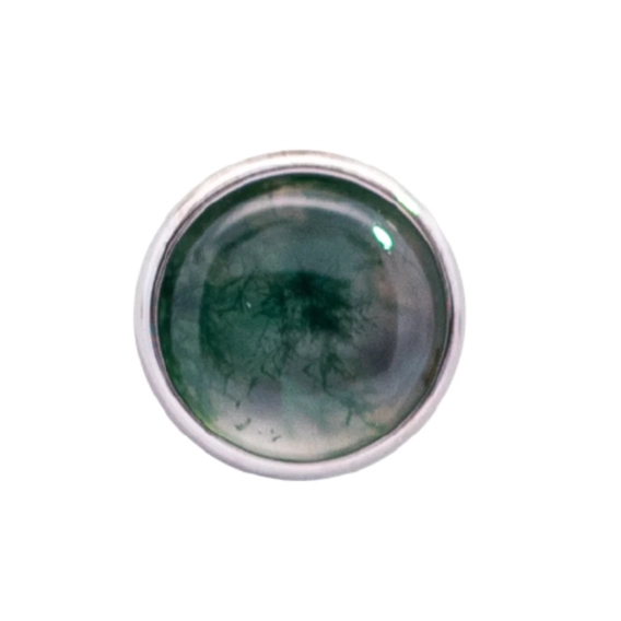 Moss Agate Junipurr tytanowa ozdoba push-in