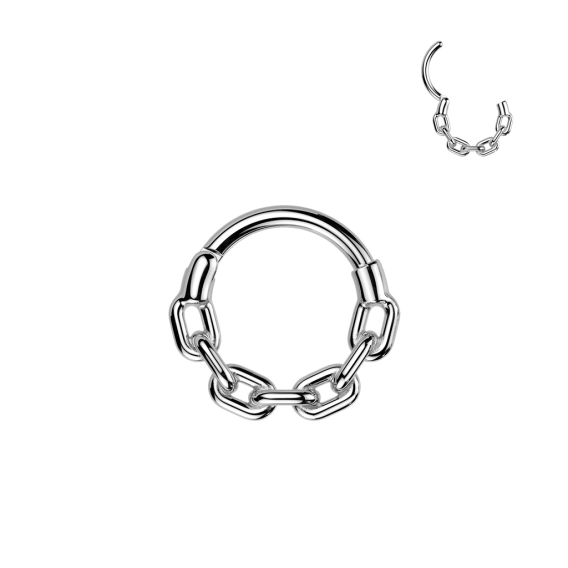 Stalowy septum daith helix clicker Chain