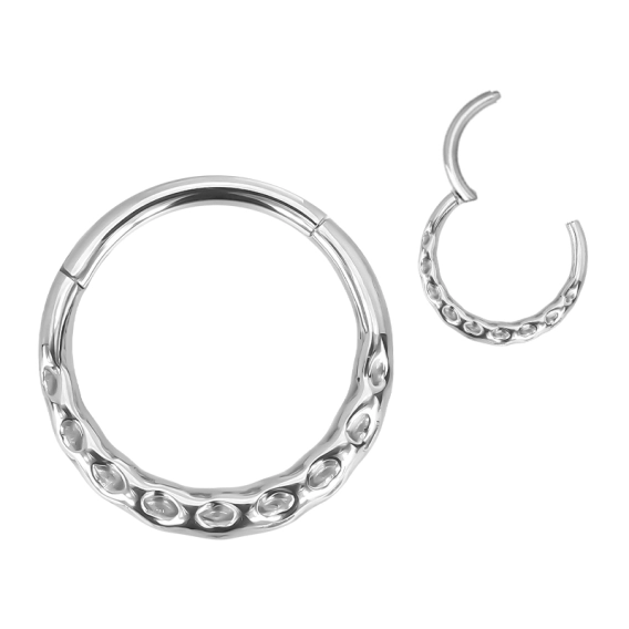Tytanowy septum daith clicker Hammered finish