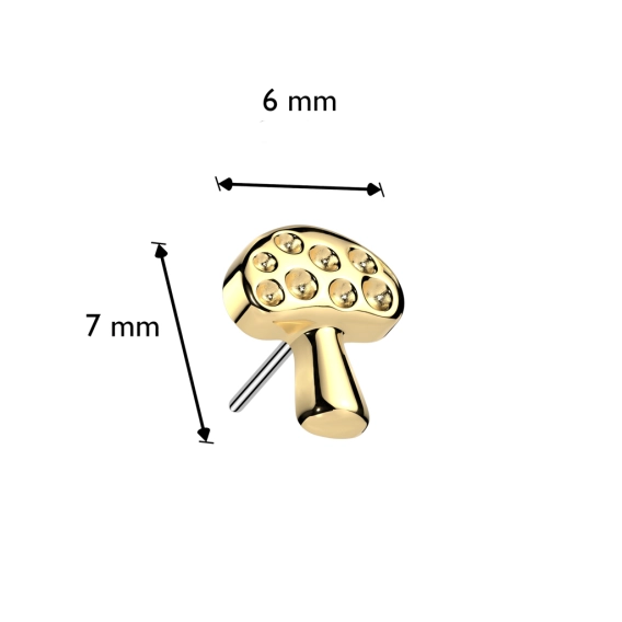 Gold push-in end Dotted mushroom