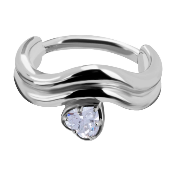 Helix conch clicker Wave with crystal heart